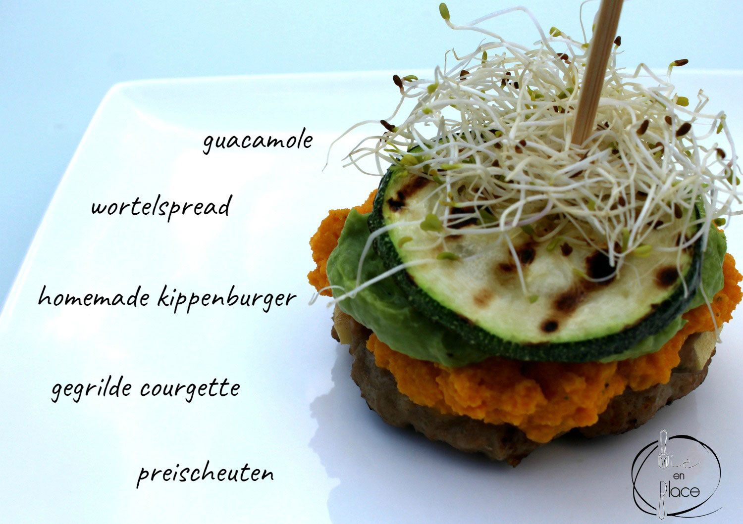Mie en Place kippenburger 2