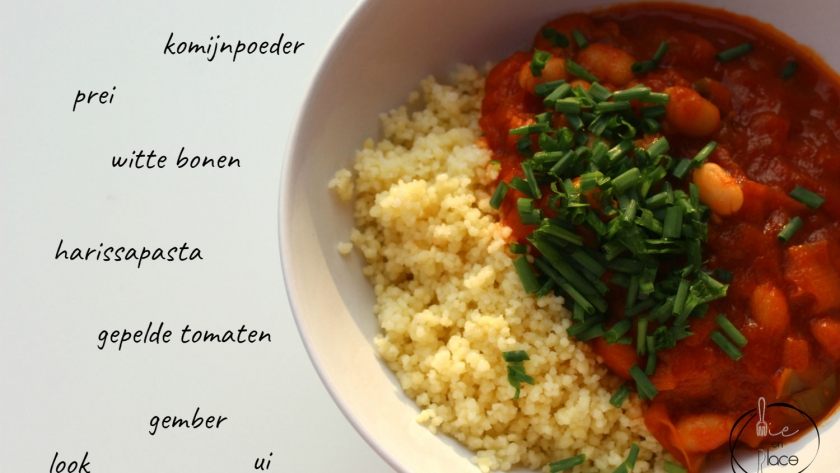 mie en place spicy bonen met prei