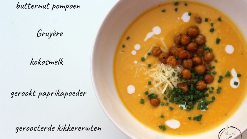 mie en place pompoensoep met kaas
