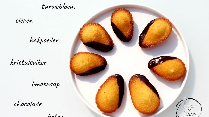 Mie en Place madeleintjes met chocolade