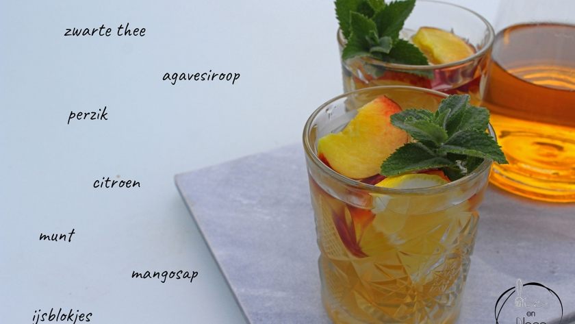 Mie en Place ijsthee perzik mango