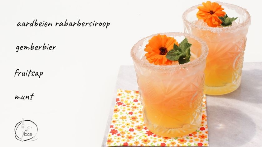 Mie en Place aardbeien rabarbermocktail