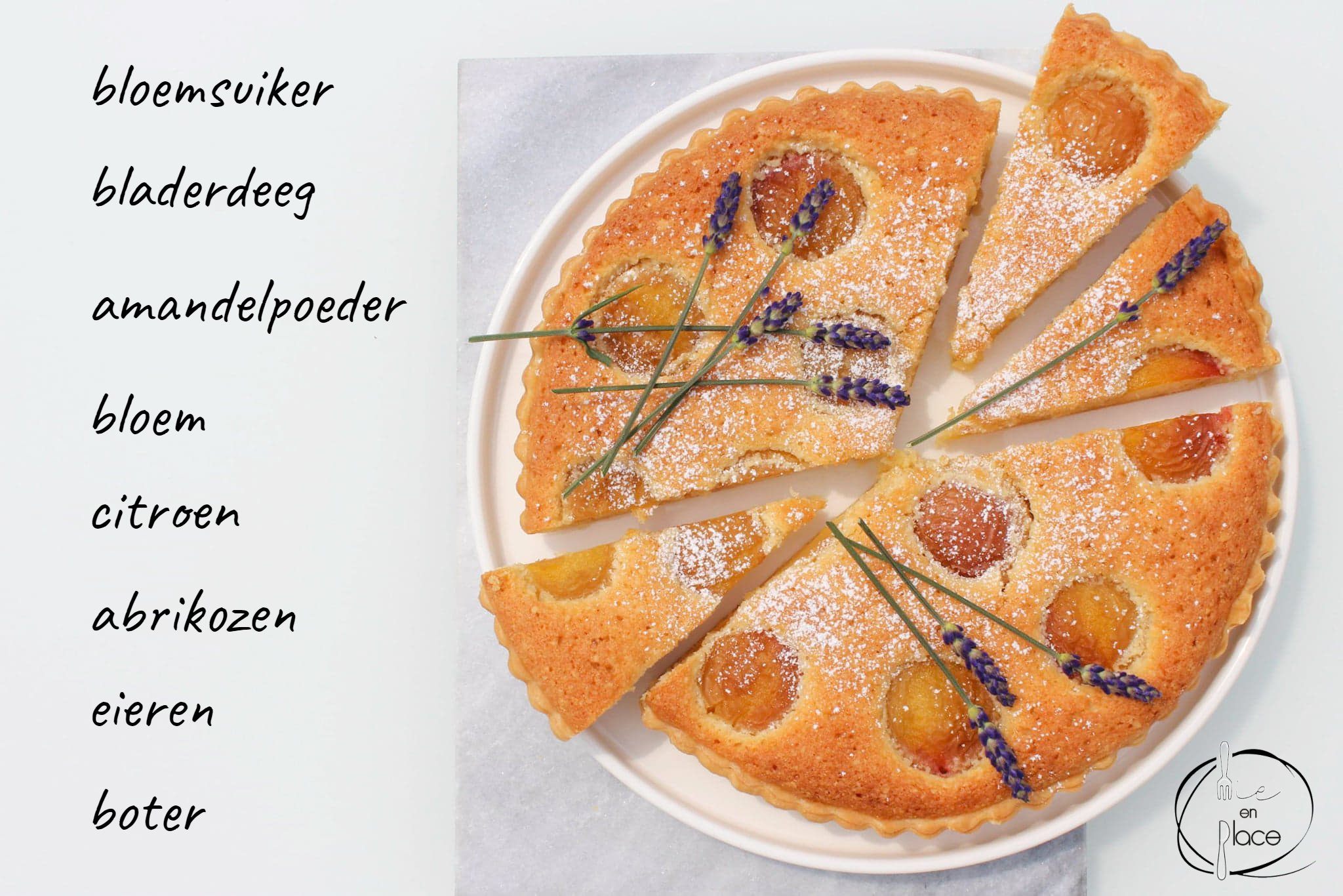 Mie en Place frangipanetaart met abrikozen