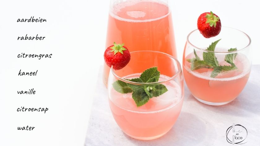 Mie en Place rabarber aardbeien limonade