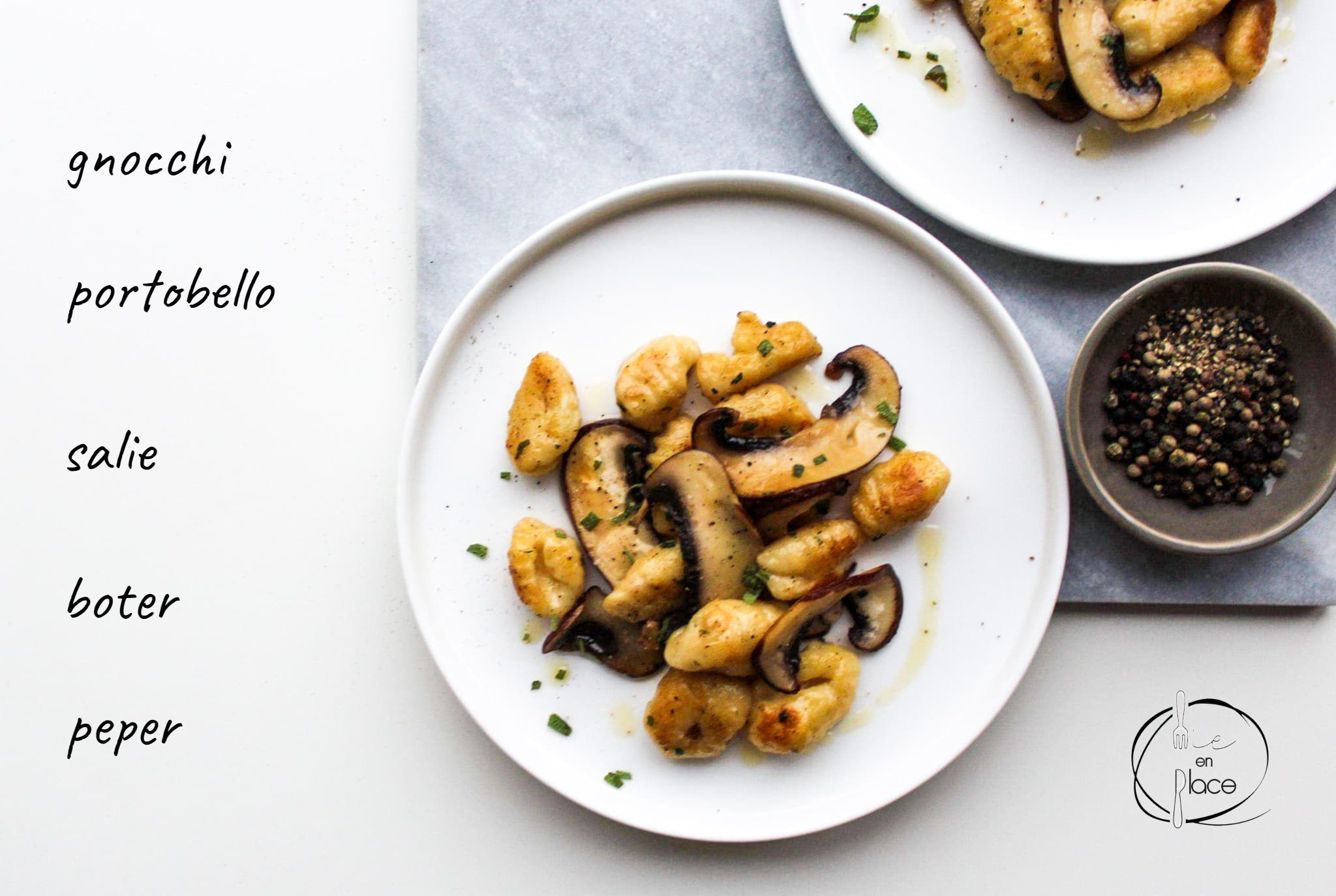 Mie en Place gnocchi met portobello en salieboter