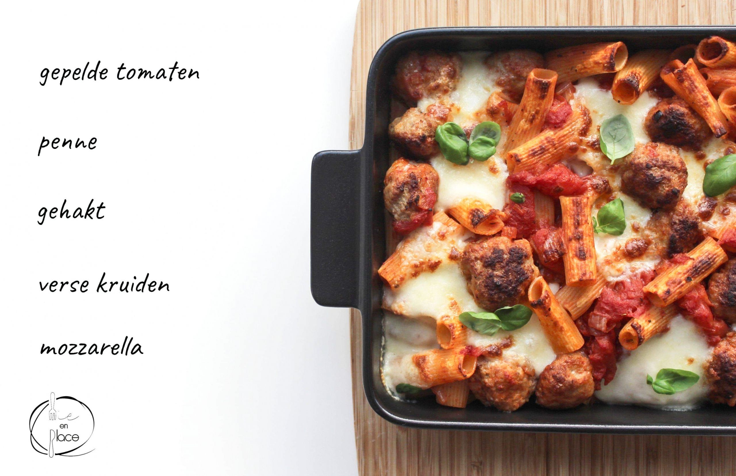 Mie en Place pasta al forno met balletjes