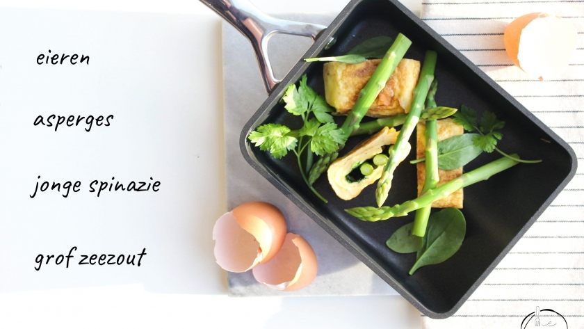Mie en Place opgerolde omelet met laagjes