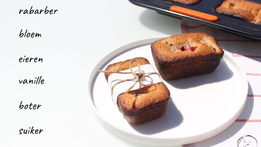 Mie en place rabarber mini cakes met vanille