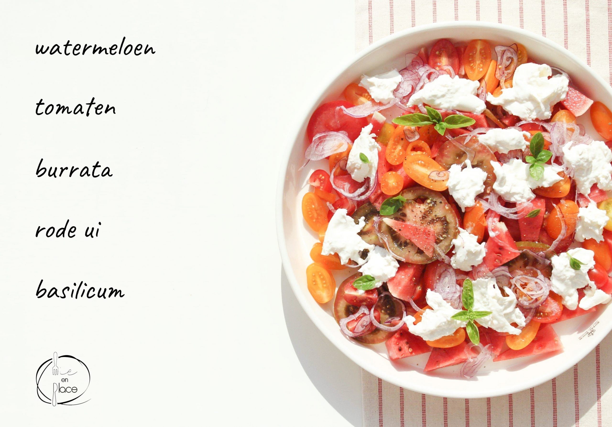 Mie en Place salade met tomaten en watermeloen