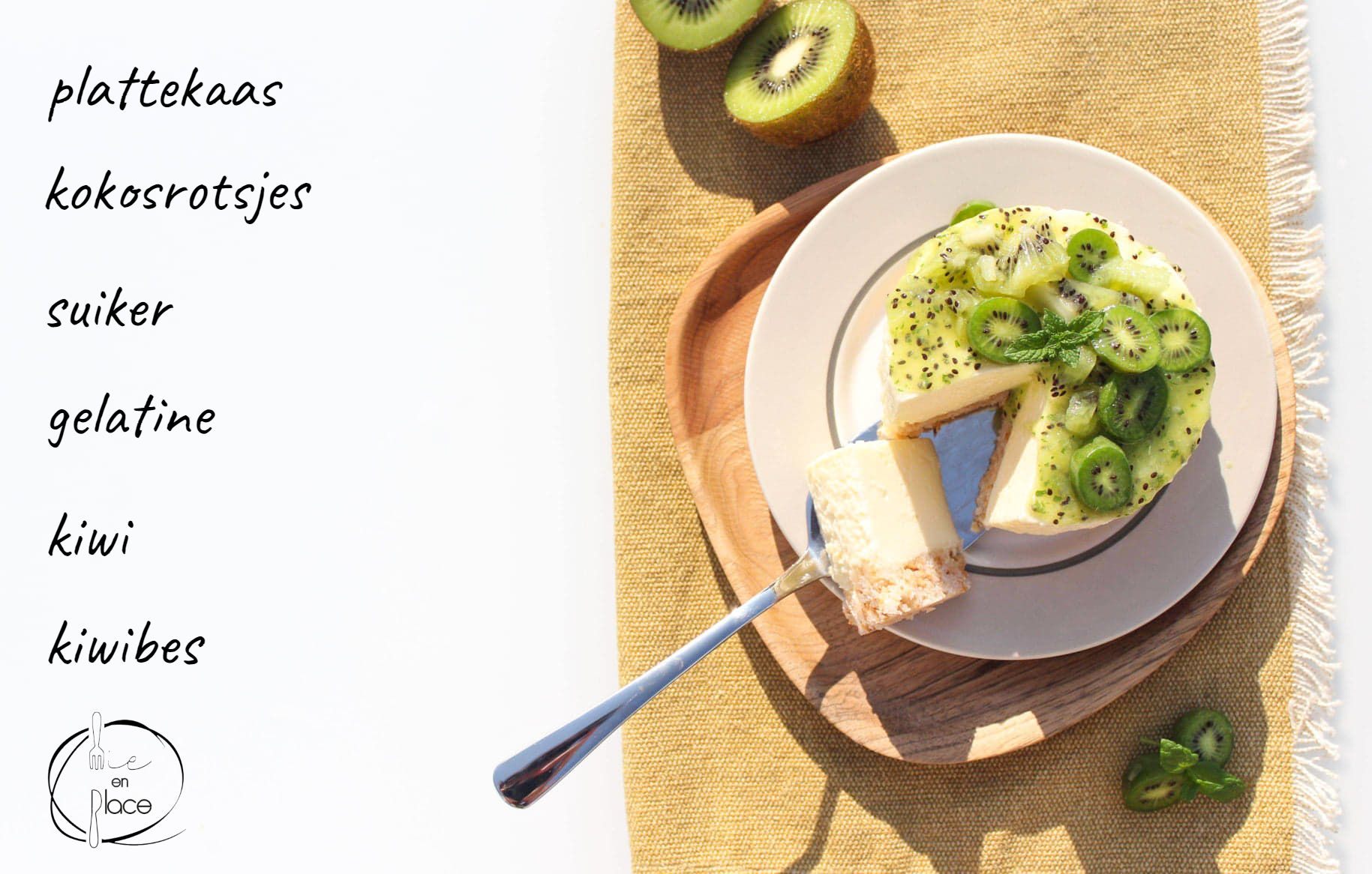 Mie en Place kaastaart met kiwi