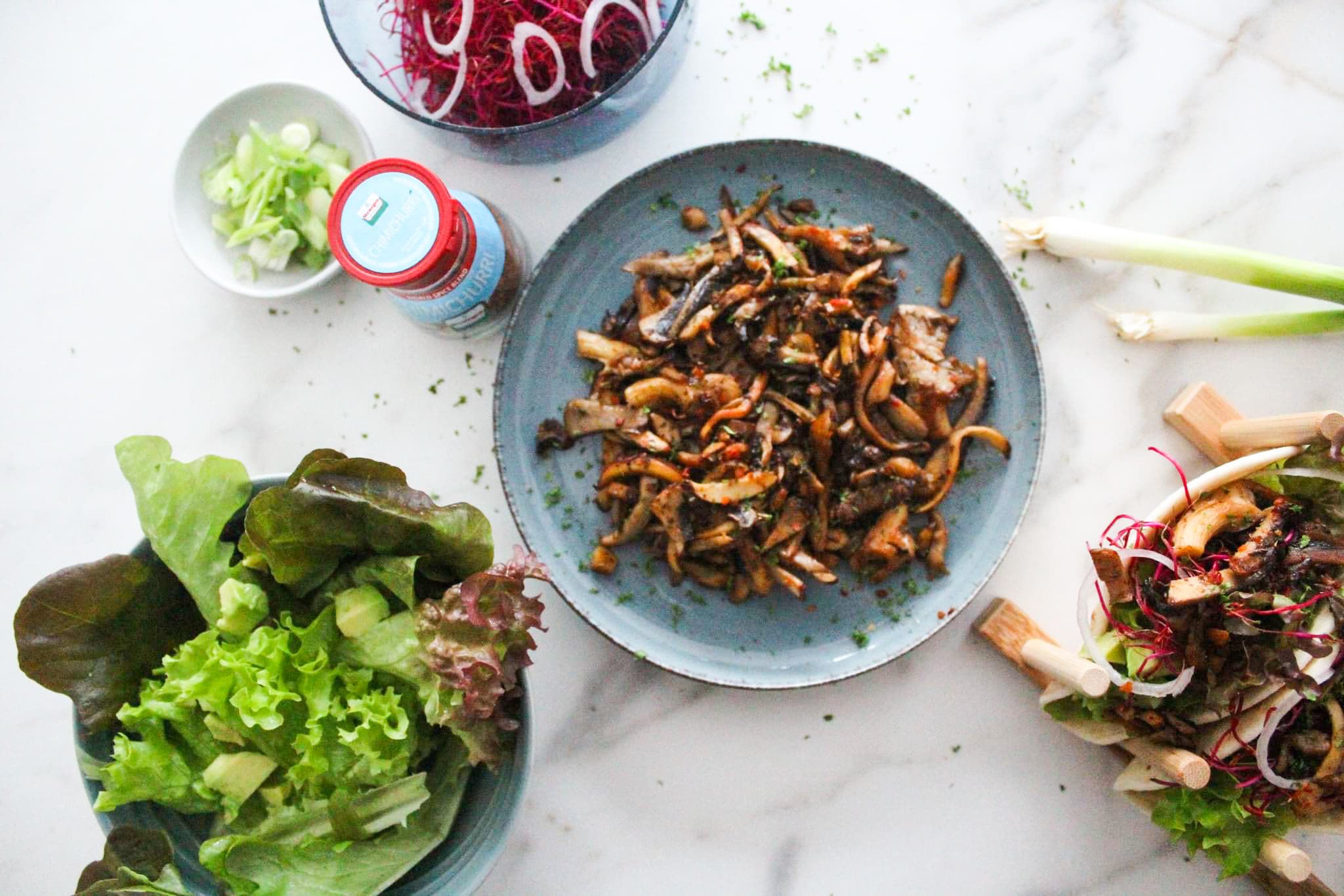 Mie en Place wraps met Chimichurri champignons