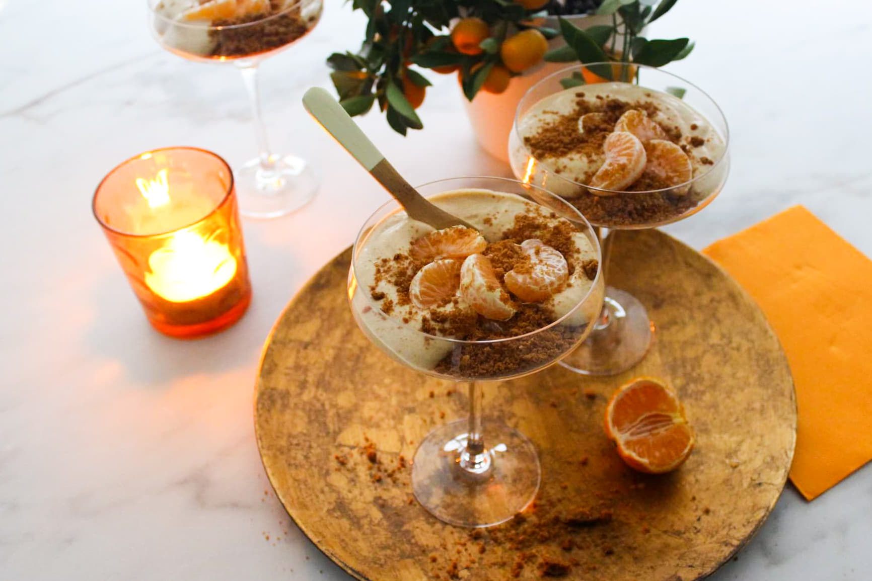 Mie en Place speculaasmousse met mandarijntjes