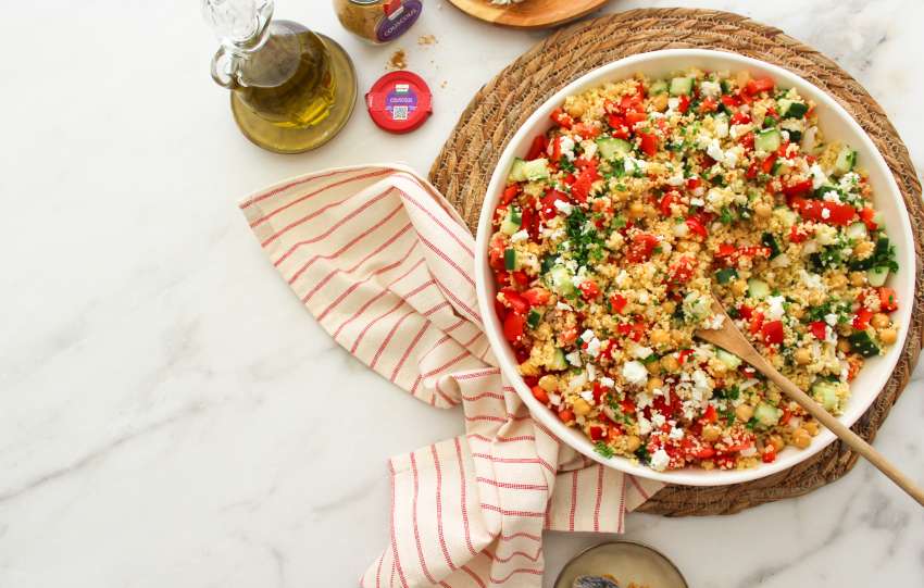 Mie en place couscous salade