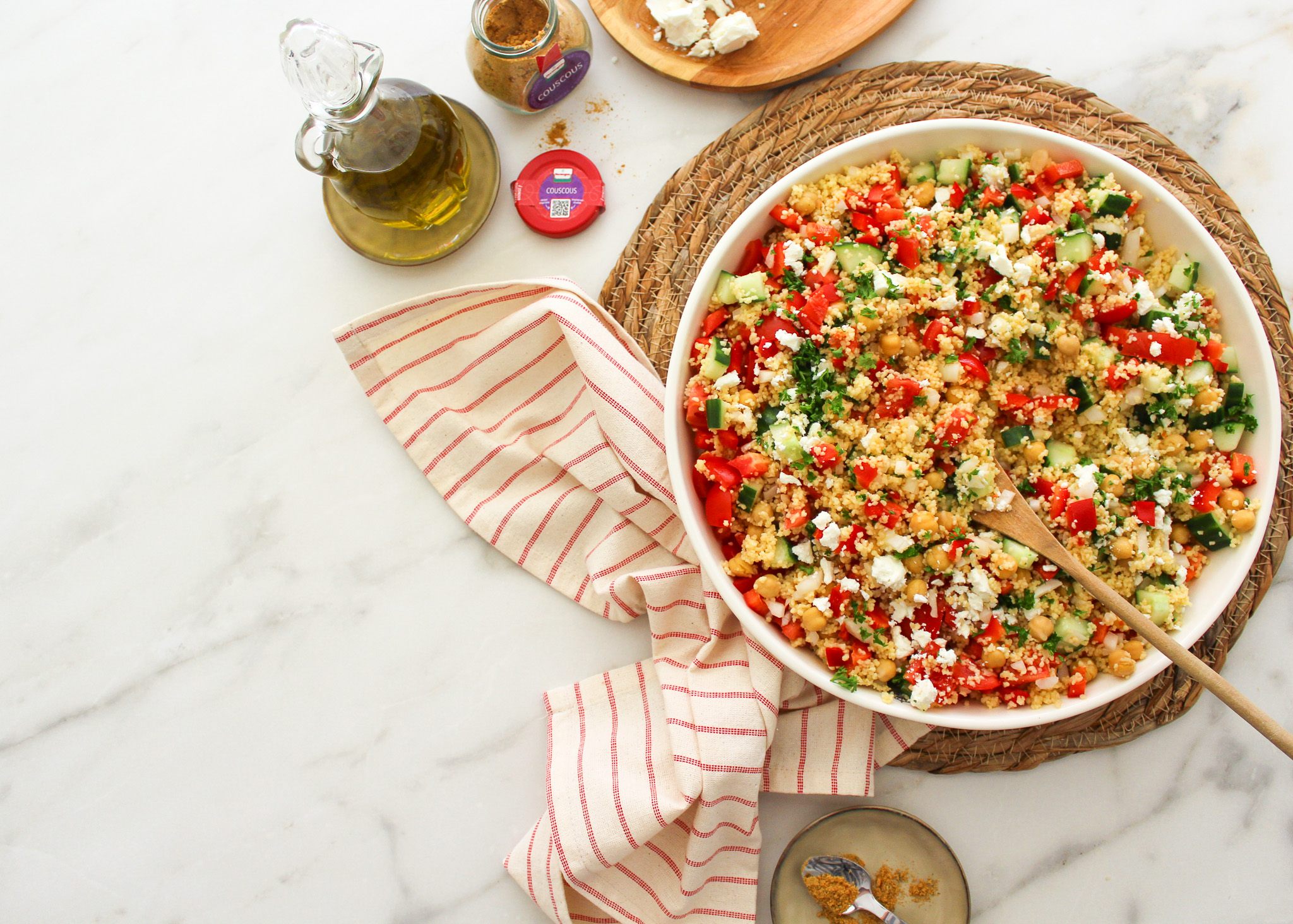 Mie en place couscous salade