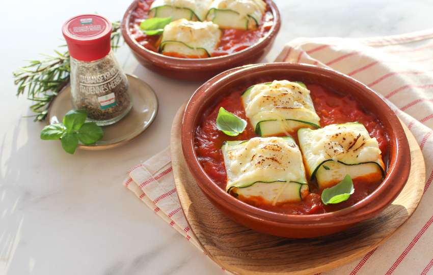 Courgette rolletjes met kaas